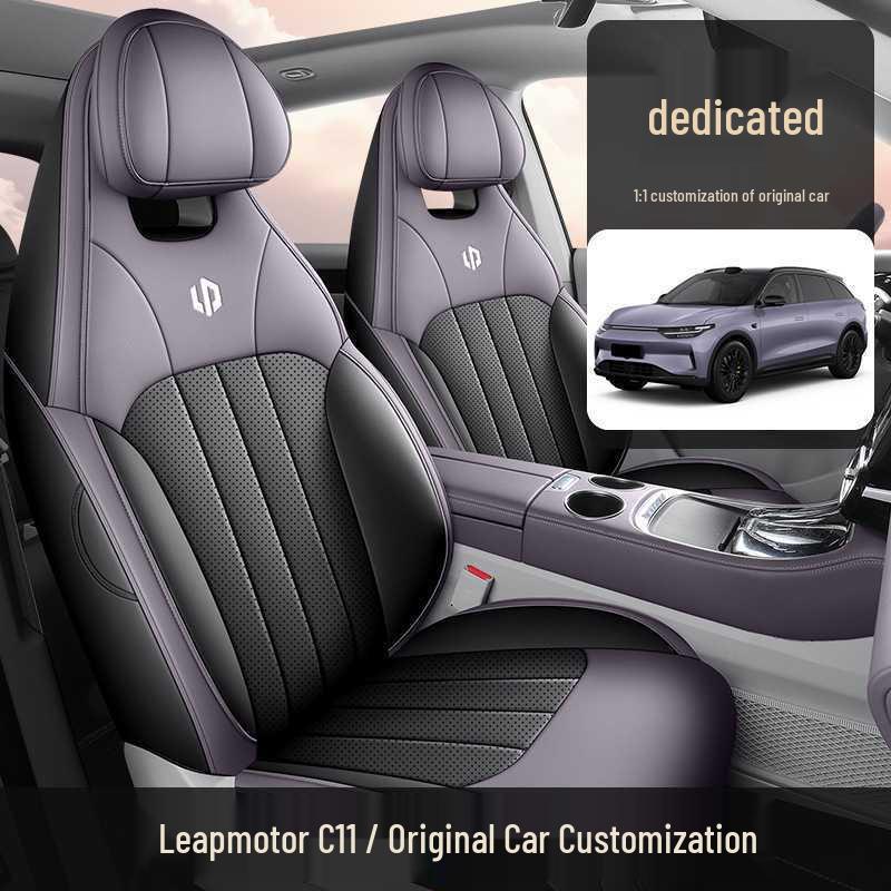 Custom Leather Car Seat Covers for 2023-2025 Leapmotor C11 - Full Coverage, Perforated Design