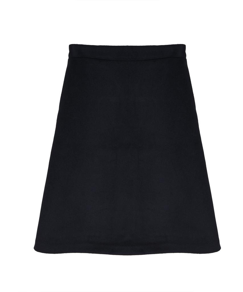 A Bon Women'S Classic Wool Midi Skirt Black