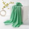 Pure Color Cotton-linen Scarf/cape, High-end Feel, Thin, Long, Versatile, Sun Protection, Casual, Simple Design with Slightly Frayed Edges.