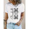 Women's Baseball Mom Graphic T-Shirt - Casual Short Sleeve Round Neck Top with Geometric Print, Breathable Fabric, Machine Washable, Regular Fit