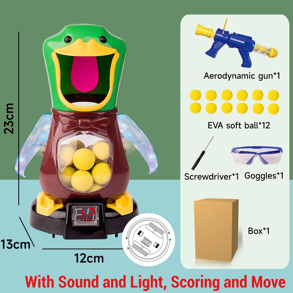 Two-Man Match Competition Shooting Beat Me Duck Toys Air-powered Gun Soft Bullet Ball Electronic Scoring Battle Games Toys Gifts