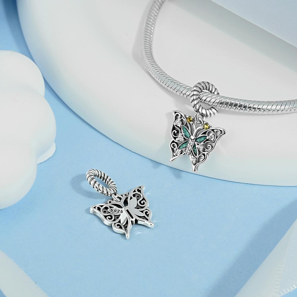 Charm Bead Charms Plata Butterfly Dragonfly Flower copper Plated Ideal For Charm Bead Charms copper Plated Authentic Bracelets for Jewellery Making