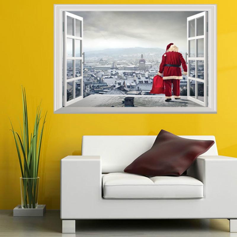 Weihnachtsfenster 3D Wandaufkleber Persönlichkeit Zuhause Weihnachtsdekoration Stereo Wandaufkleber