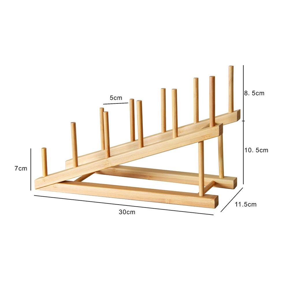 Étagère égouttoir à vaisselle en bois peu encombrante Multifonction Design à plusieurs compartiments Support pour assiettes de cuisine Organisateur de rangement pour vaisselle Cuisine