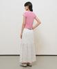 General Idea Flower Shirred Maxi Skirt [White] / Gf2Lsk521