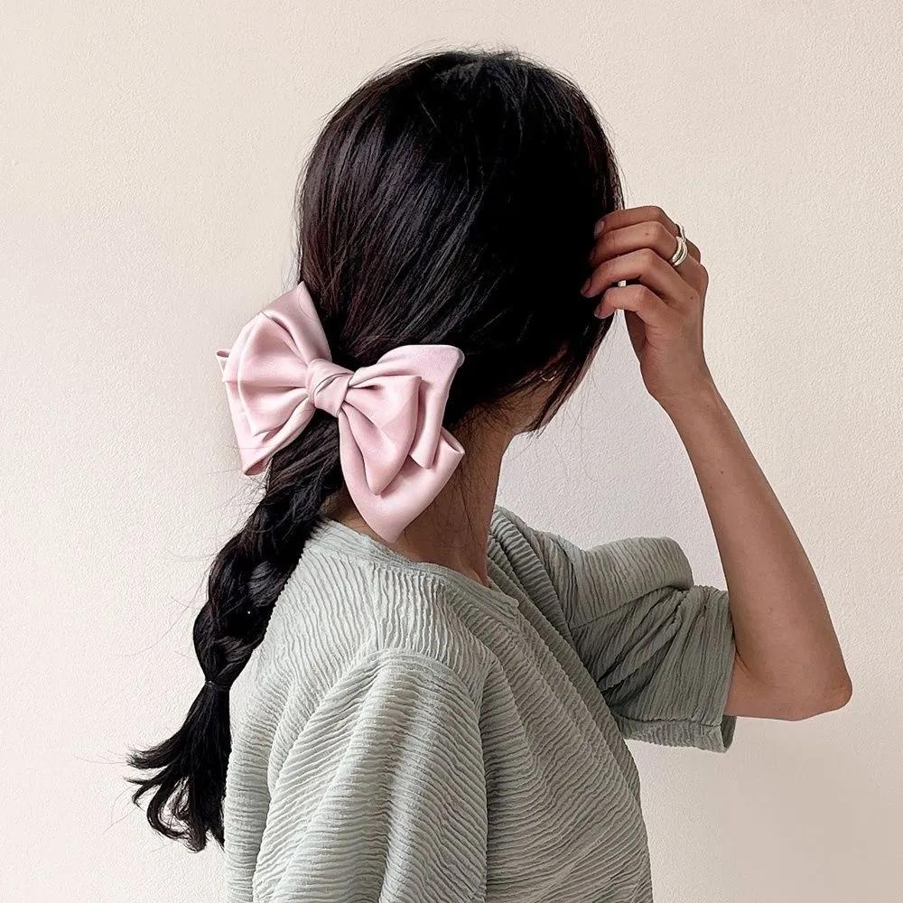 Living Plus Date Wedding Premium Material Ribbon Hairpin Pink