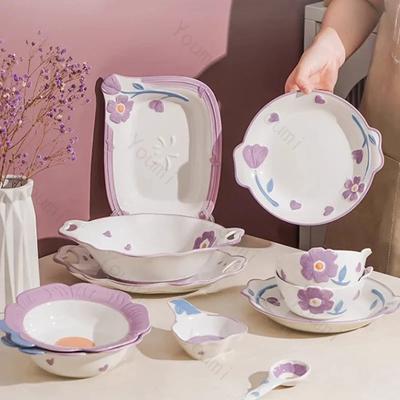 Creative Relief Flowers Κεραμικά Πιάτα Πολυτελές Εστιατόριο Σαλάτα Επιδόρπιο Πιάτο Νόστιμα πιάτα Σούπα Μπολ Εκλεκτά σερβίτσια