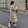 Stand Collar Windproof Coats Winter Women Buttons Big Pockets Long Parka Thickened Warmer Cotton Jacket Korean Puffer Jacket