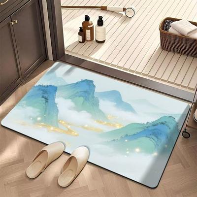 Badezimmer saugfähige Kieselgur Toilette rutschfeste Fußmatte Toilette Toilettenbodenmatte Toilette