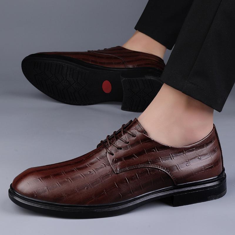 Genuine Leather Mens Shoes Business Dress Shoes Luxury Brand Oxford Shoes High Quality Casual Shoes Footwear Formal Gents Shoes