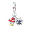 Beads Copper Charms Original Gloves Snowflakes Christmas Pendant Beads Fit Bracelet Diy Women Gift Accessory