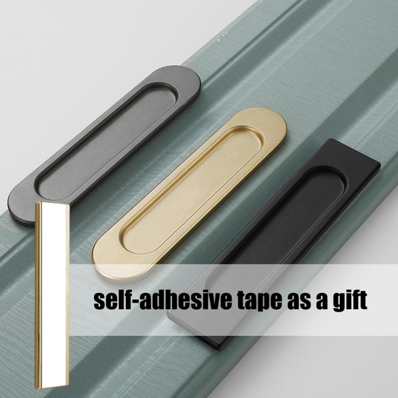 No Drill Sliding Door Handles Ovals Door Handles Auxiliary Handles Cabinets Drawer Handles for Wardrobes Foldable Door