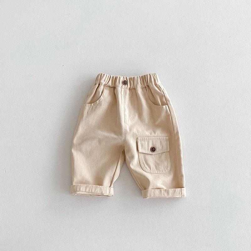 Kids Casual Pants Children Girls Cute Solid Color Loose Trousers Boys Thin Style Cargo Pant