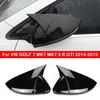 Para vw golf 7 mk7 mk7.5 r gti 2014-capa do espelho lateral retrovisor do carro chifre asa tampa exterior porta traseira caso guarnição adesivo