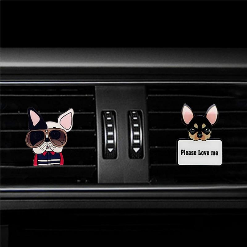 Cute Dog Style Acrylic Air Freshener Conditioner Vent Outlet Decoration Perfume Clip Fragrance Auto Interior Smell