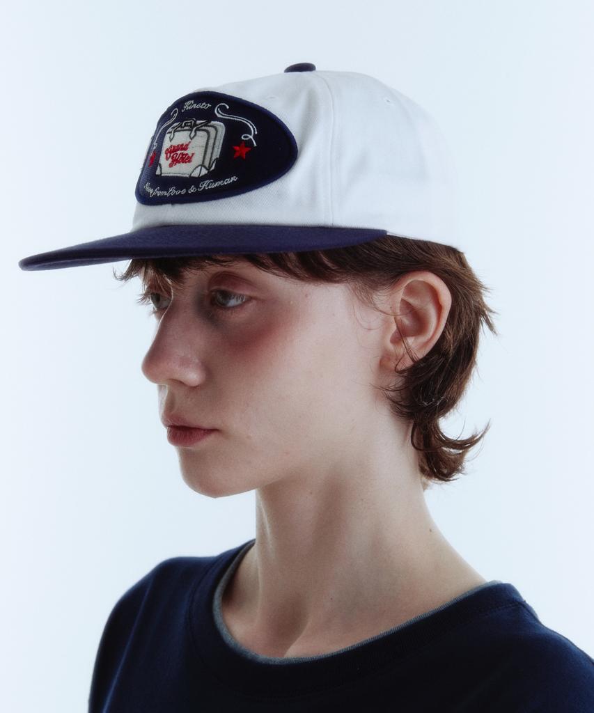 KINETO Women_Grand Hotel Embroidered Ball Cap_Cream/Navy