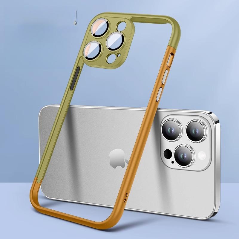 Pasuje do IPhone15, Etui na telefon 14, Pro Max, Kolorowe połączenie, Czysta ramka, Bez tylnego panelu, Etui ochronne Apple 13 z odprowadzaniem ciepła