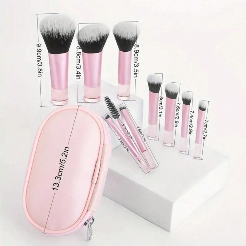ELegant Makeup Brush Set 10pcs Professional Cosmetic Tools Multifunctional With Carrying Pouch For Beauty Enthusiasts