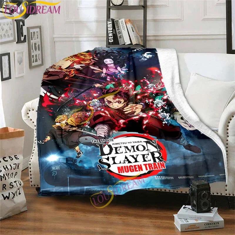 Japanse anime Demon Slayer bedrukte deken woonkamer sprei bank reis kantoor plaid quilt 5 maten
