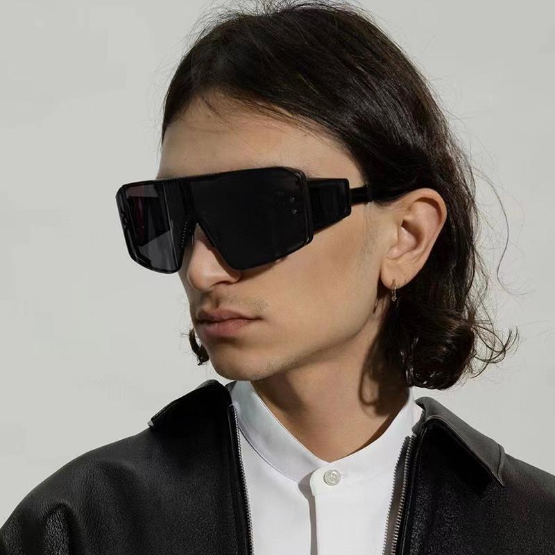 Steampunk Sunglasses Women'S High Sense Large Frame Sunglasses Men'S Tide Full Frame Integrated Sunglasses
