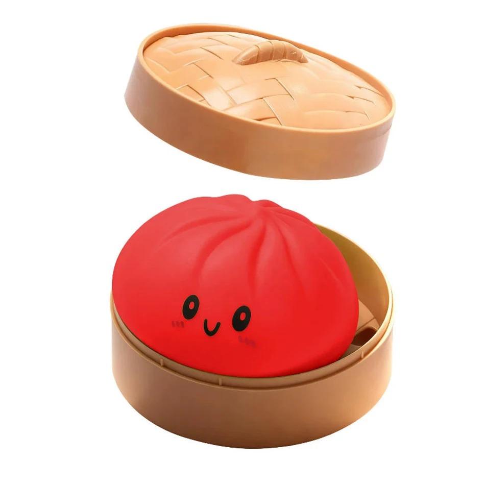 6 Style Colorful Simulated Dumpling Squishy Relaxing  Antistress Random With Box Dumplings Sensory Squeeze Toy