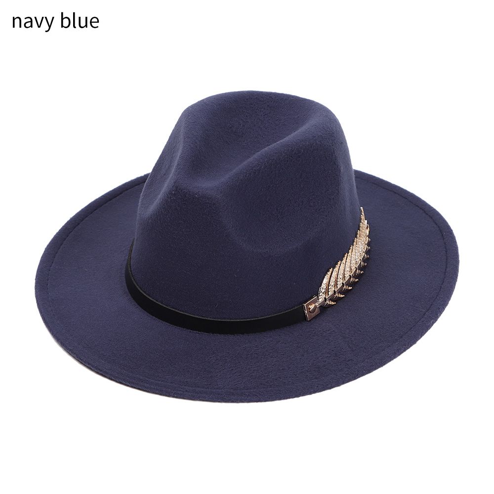 New Women Wool Sun Hat Wide Brim Hat Jazz Cap Felt Trilby