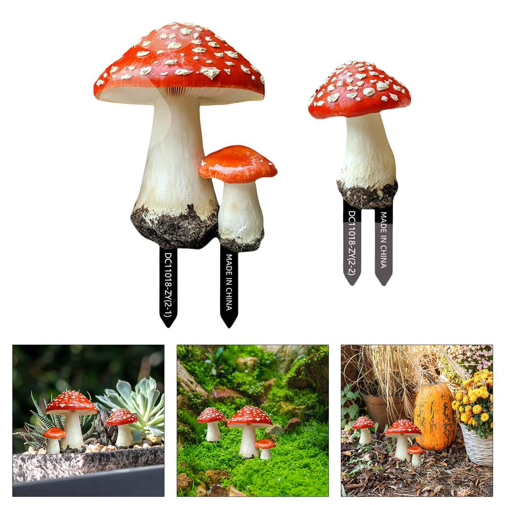 Weather Resistant Mushroom Landscape Stakes Garden Ornaments Suitable For Garden Enthusiasts Projects Indoor Outdoor Use