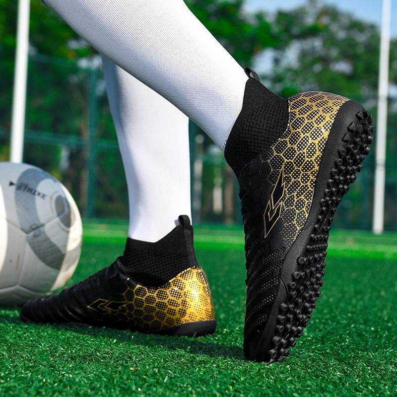 Unisex Hohe Elastische Sockenmündung Fußballschuhe Outdoor Stollen Sport Fußballstiefel Große Größe Jugend Sport Kinder Fußballschuhe