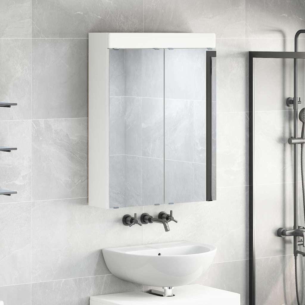 Bathroom Mirror Cabinet with Shelf TULUM White 60 X 16.5 X 78 Cm