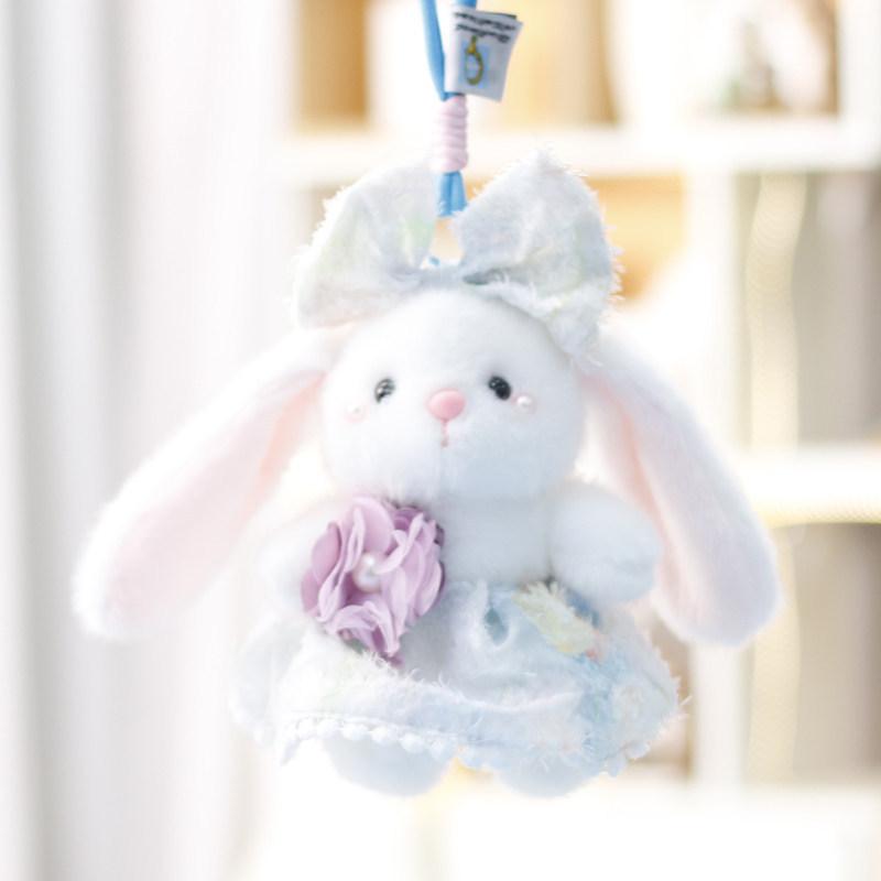 Plush Bunny Keychain With Flower Design For Girls Gift Collection