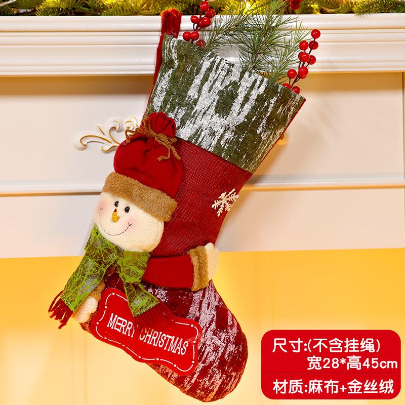 Christmas Stockings Socks Santa Snowman Hanging Xmas Tree Ornaments Christmas Decor for Home New Year Navidad Candy Gift Bags