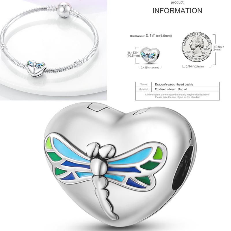 Copper Metal Dragonfly Butterfly Pendant Bead Component Charm Bead Components Bead Component Compatible With Authentic Original Bracelet High Quality