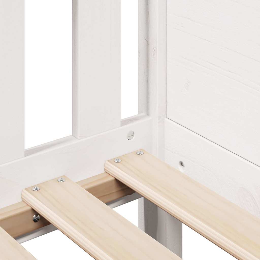 Kids House Bed White 80 x 200 cm Solid Pine Wood