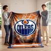 Edmonton Oilers Logo Decke bedruckte Decke weich und gemütlich perfekt für das Wohnzimmer Bett Sofa oder ein Nickerchen, Geschenk