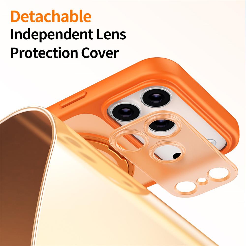 Magnetic 360°Rotation Stand TPU Case For iPhone 17  Air 16 15 14 13 Pro Max  With Ring Holder Frosted Transparent PC Matte Cover