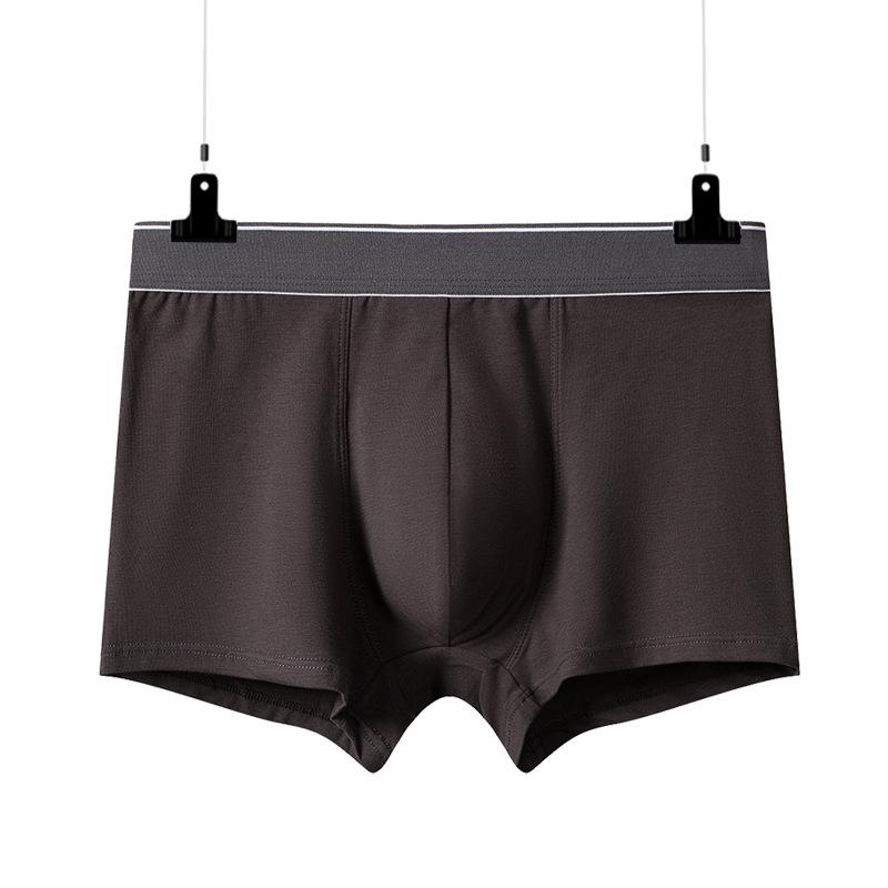 "Men’s Pure Cotton White Boxer Briefs - Antibacterial, Lightweight Youth Shorts for Autumn/Winter"