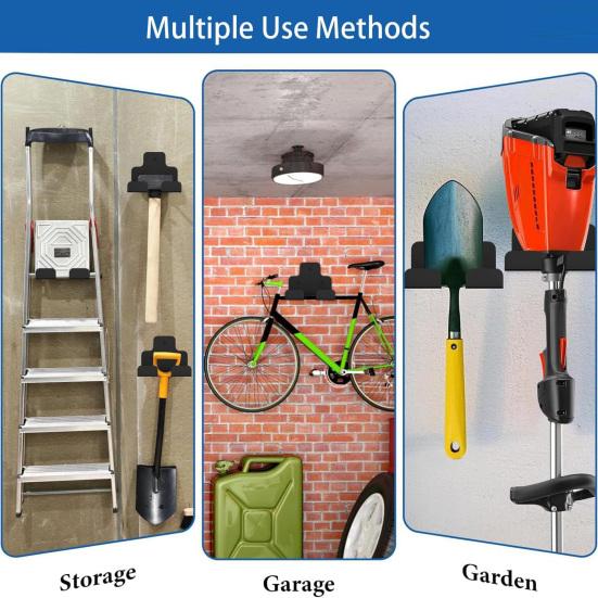 Garage Organizer Trimmer Holder Wall Mounted Garden Power Tool Hanger Heavy Duty Metal Weed Whackers Holder for Garage Shed Yard Grass Trimmer Hedge