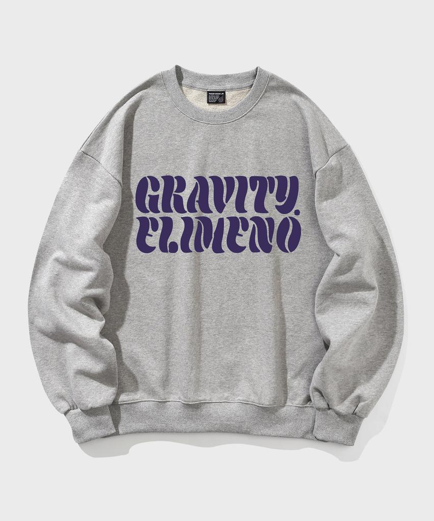 ELIMENO El Graffiti Oversized Sweatshirt Gray (Purple)