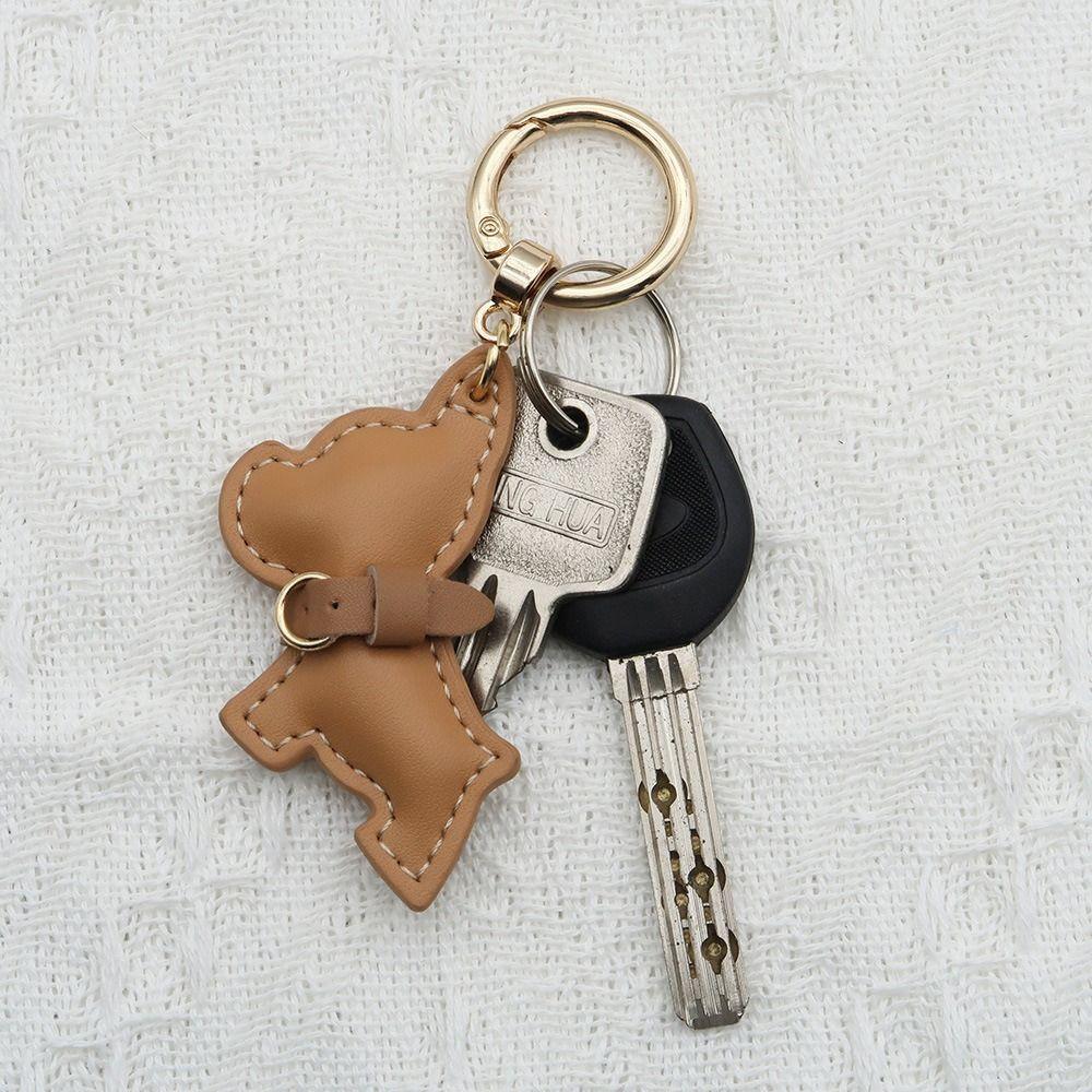 Cute Puppy Bulldog Keychain Animal Dog Bulldog Bag Pendant Cute PU Leather Dog Hanger Bag Ornament