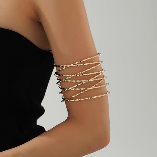 Dames Armring Open Verstelbaar Meerdere Lagen Uitgesneden Effen Kleur Gepolijst Galvanisch Behandeld Roestvrij Lichtgewicht Punk Hip Hop Cool