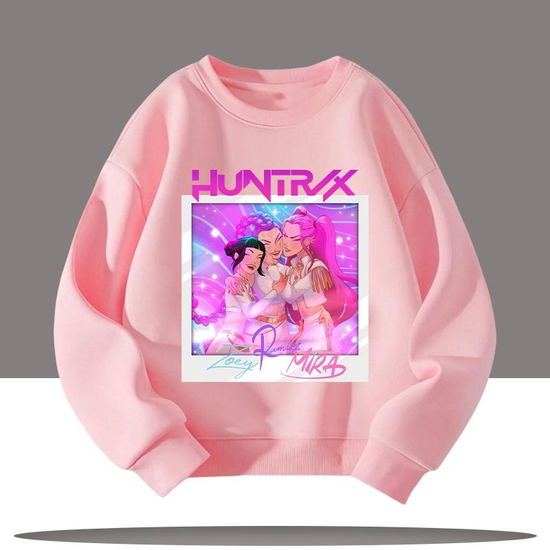Children's Clothing K-pop Demon Hunters Cartoon Print 3-12 Year Old New Style Kids Round-neck Sport Shirt Cute Girl Casual Top