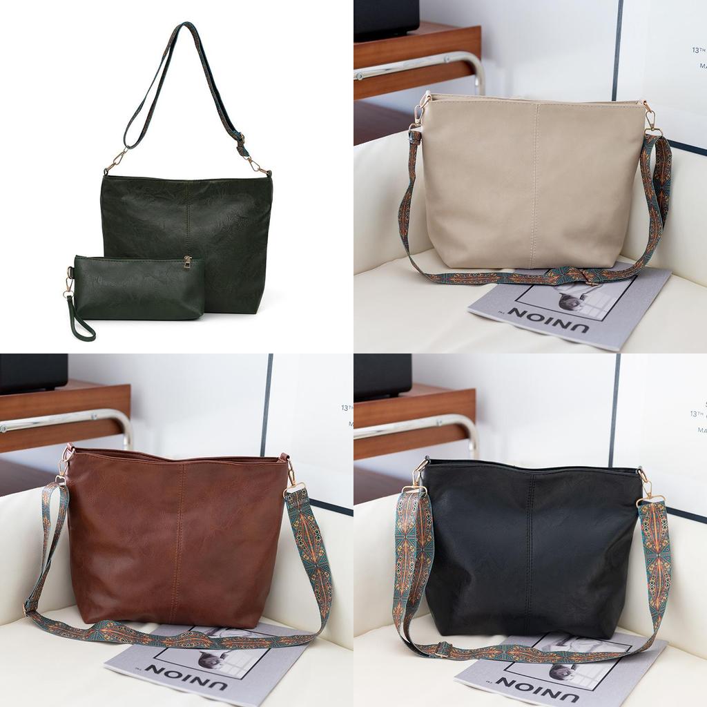 Pu Material Tote Bag For Women Large Capacity Crossbody Purse With Zipper Closure