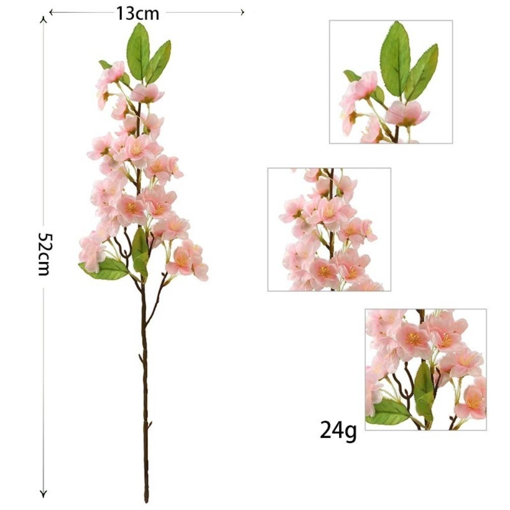 5Pcs Artificial Flowers Branches Japanese Fake Flowers Silk Faux Flowers for Decoration Spring Peach Bouquet Home Wedding Party Garden Decor