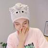 Katzenhaar-Kappe Korallenfleece Haarhandtuch Lange Haare Schnelltrocknend Hut Badetuch Stark Wasserabsorbierend Damen Wickeltuch Abwisch-Haarhandtuch