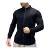 [Manatsulife] Zip-up Men's Long Sleeve Stretch Heat Retention Flexible Muscle Training Gym Training Wear Autumn/Winter Stylish Room Wear RT73