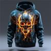 Moda Flame Skull Print Hoodies Para Homens Hip Hop Tendência Harajuku Oversized Sweatshirts Gótico Camisa Com Capuz Outono Pullover Tops