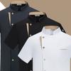 Unisex Chef Jacket Short Sleeve Cook Shirt Uniforms with Pockets