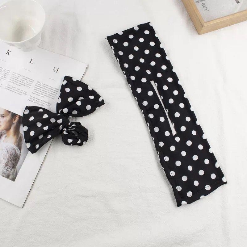 Lazy Bow Hair Clip Ponytail Printed Hair Headband for Women Simple Solid Color Twist Clamp Barrettes Headwear