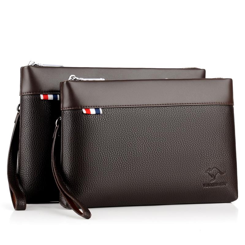 Men's Large Capacity Soft Leather Clutch Wallet - Trendy Casual Handbag & Envelope Bag