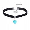 Classic Choker Necklace With Crystal Heart Pendant Gothic Black